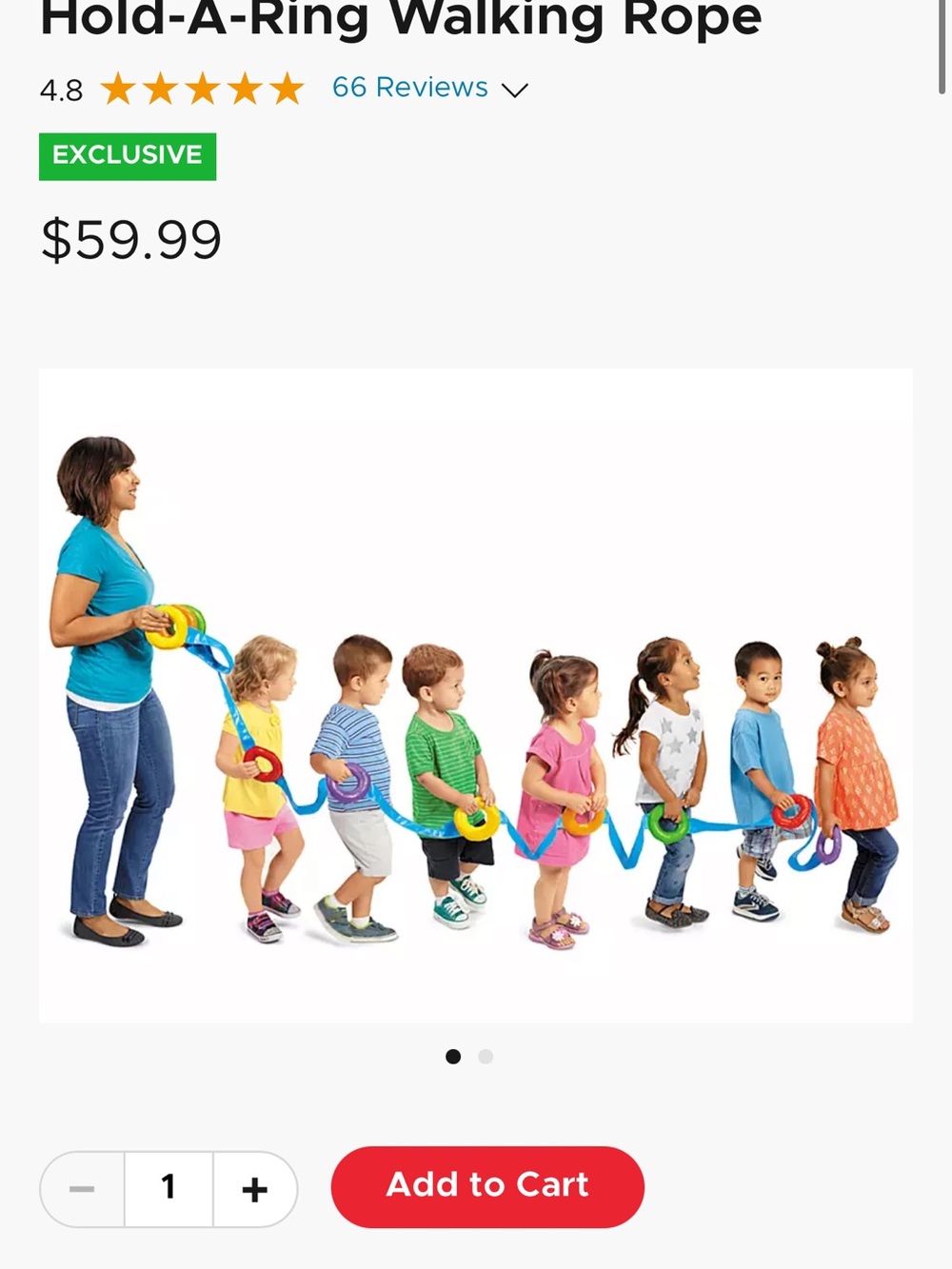 Hold-A-Ring Walking Rope - Blue/Multicolor - Picture 4 of 5